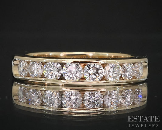 14k Yellow Gold Round Natural .50ctw Diamond Ladies Wedding Band 5g i19350