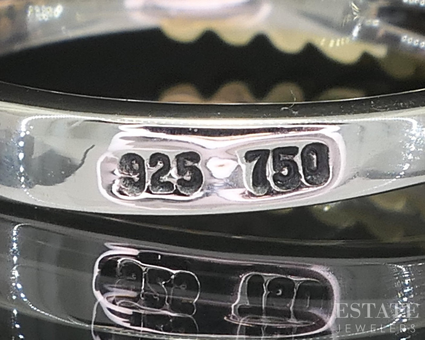 18k & Sterling Lagos Caviar Ribbed Ladies Stacked Band Ring 4.6g i19353