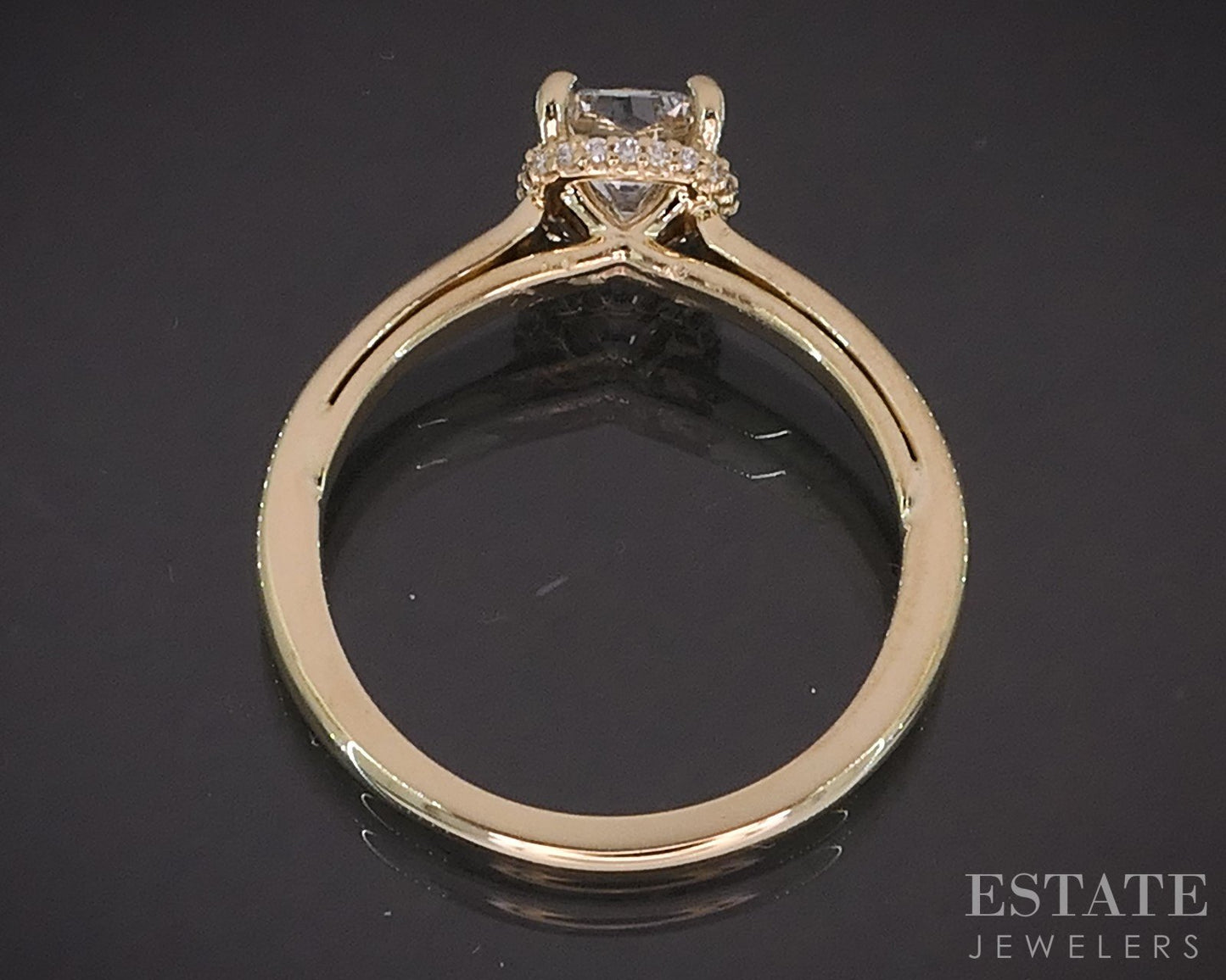 14k Yellow Gold Radiant Natural .80ct Diamond Halo Engagement Ring 3.3g i19361