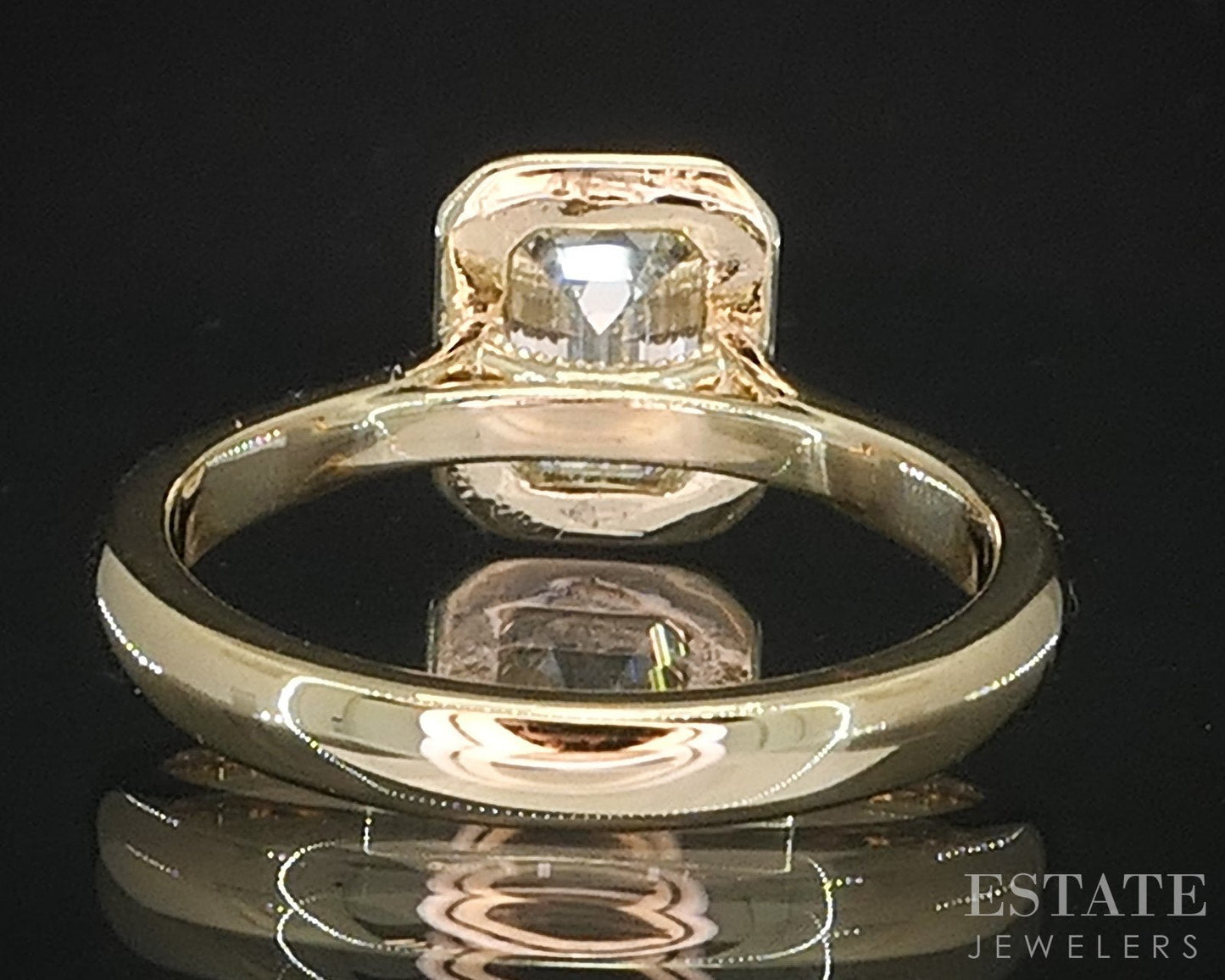 14k Yellow Gold Emerald Natural .90ct Diamond Solitaire Engagement Ring i19366