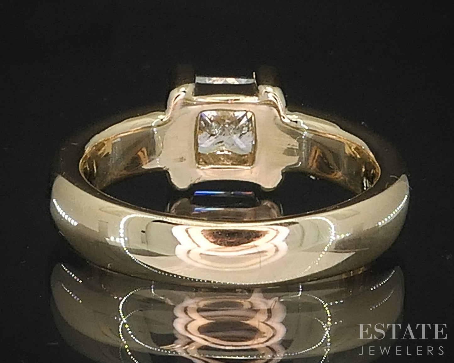 14k Yellow Gold Princess GIA Natural 1.15ct Diamond Solitaire Ring i19364