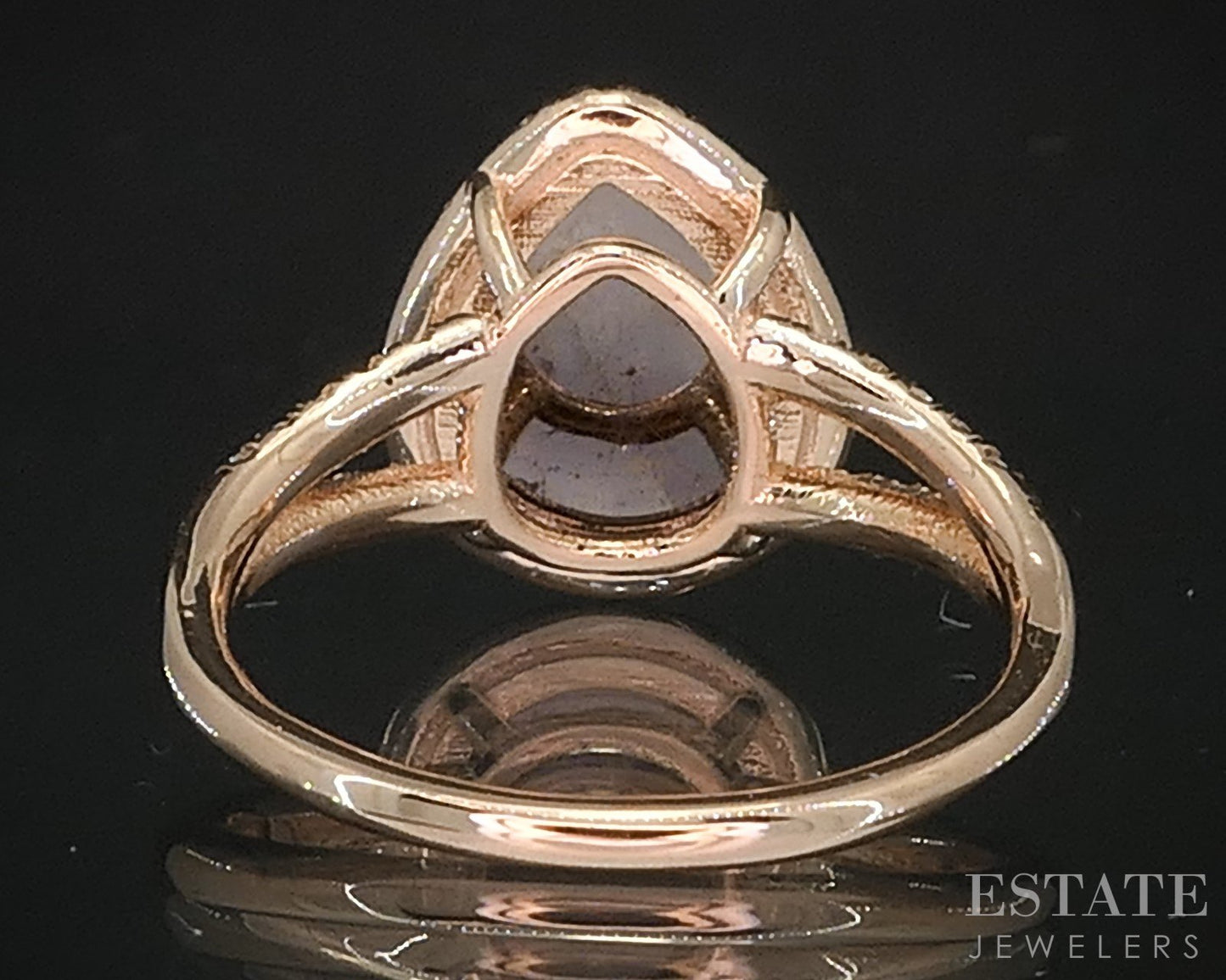 14k Rose Gold Raw Cut Natural 1.00ct Diamond Halo Engagement Ring 3.1g i19408