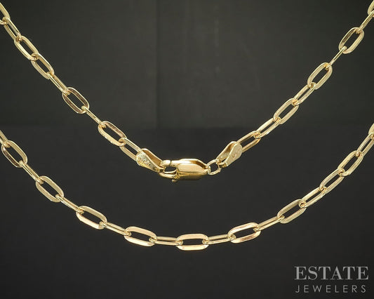 10k Yellow Gold 3mm Paperclip Chain Link Ladies Necklace 2.7g 16"L i19456b