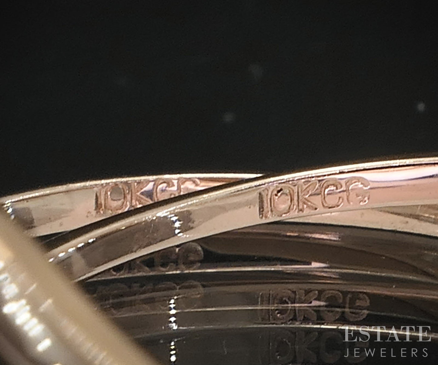 10k Rose Gold Smooth Stacked Ladies V-Band Set of Two 2.2g i19450b