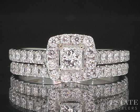 14k White Gold Princess Natural .77ctw Diamond Neil Lane Wedding Set 5.8g i19425