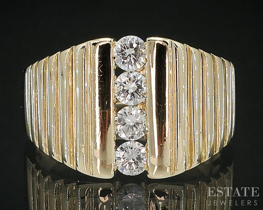 Vintage 14k Yellow Gold Natural .48ctw Diamond Ladies Band 6.8g i19527