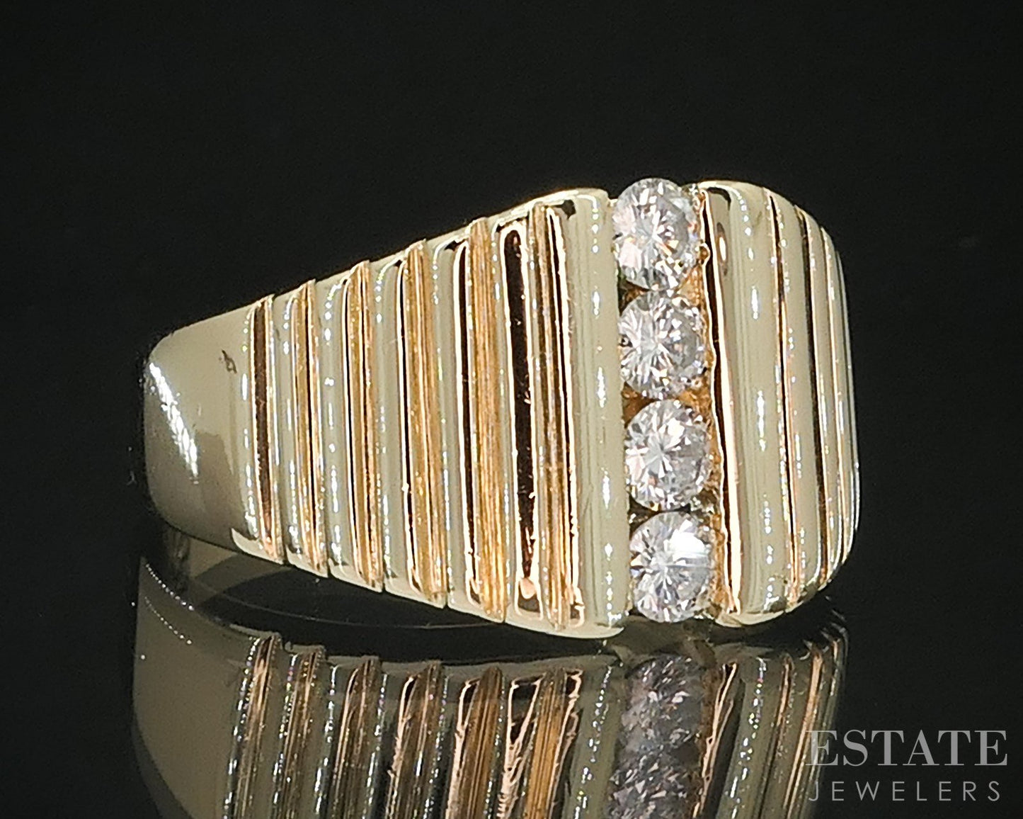 Vintage 14k Yellow Gold Natural .48ctw Diamond Ladies Band 6.8g i19527