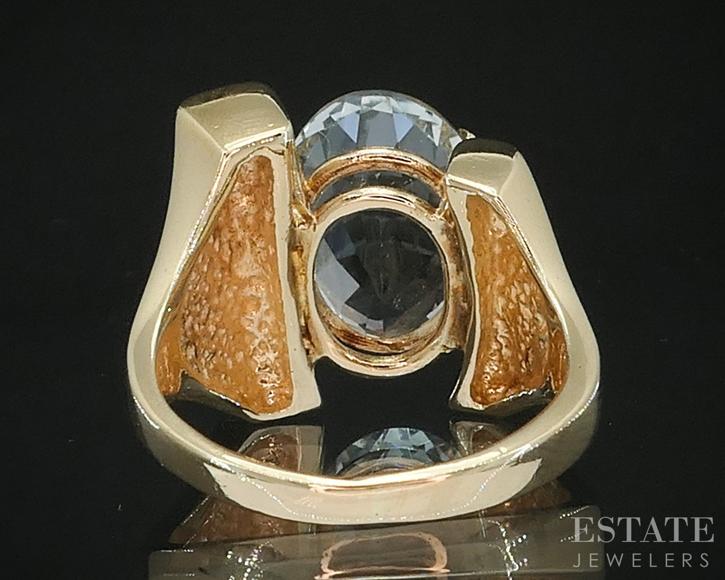 14k Yellow Gold Oval Natural 5ct Aquamarine Solitaire Ladies Ring 8.9g i19521