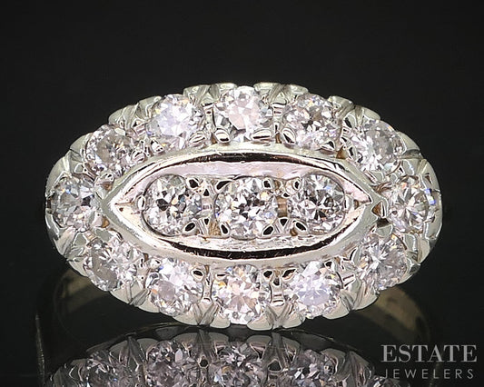 Antique 14k Yellow & White Gold Natural .60ctw Diamond Ladies Ring 2.6g i19519