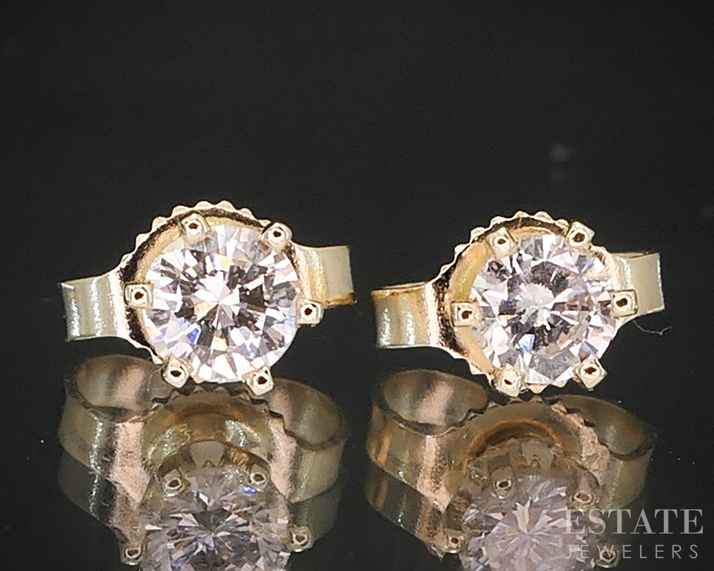 14k Yellow Gold Round Natural .24ctw Diamond Stud Earrings i19517