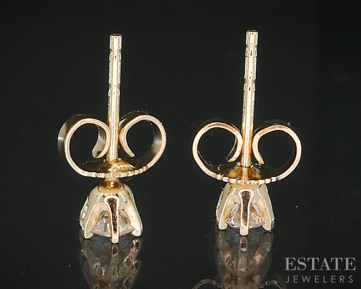 14k Yellow Gold Round Natural .24ctw Diamond Stud Earrings i19517