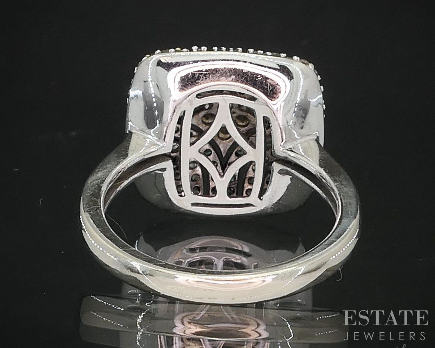 10k White Gold Natural Multi Colored Diamond Cluster Ladies Ring 5g i19541b