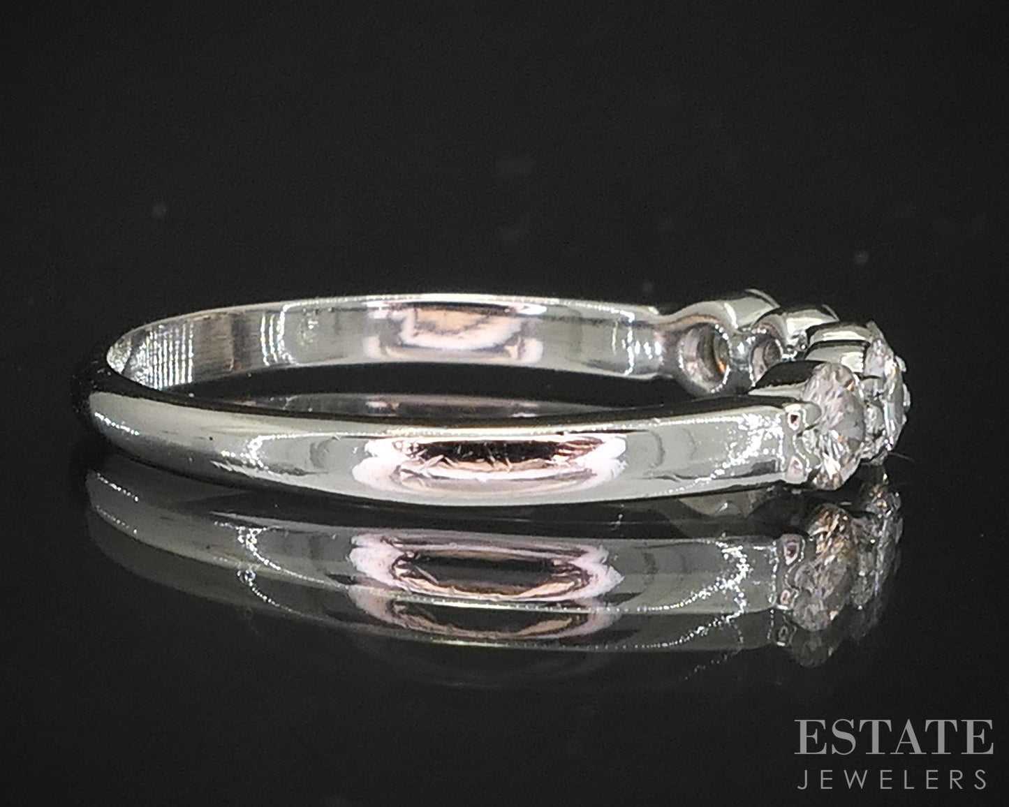 Platinum Round Natural .40ctw Diamond 5-Stone Ladies Wedding Band 2.8g i19572