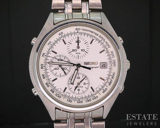 Vintage 1996 Seiko Chronograph Date 7T32-7C60 Bracelet Mens Watch i19587