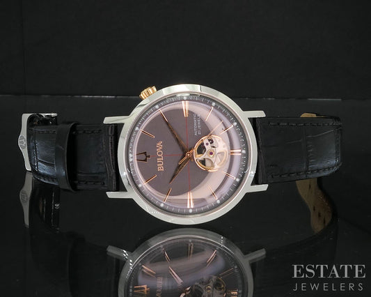 Bulova Aerojet Automatic Skeleton Dial 98A187 Stainless Mens Watch i19289