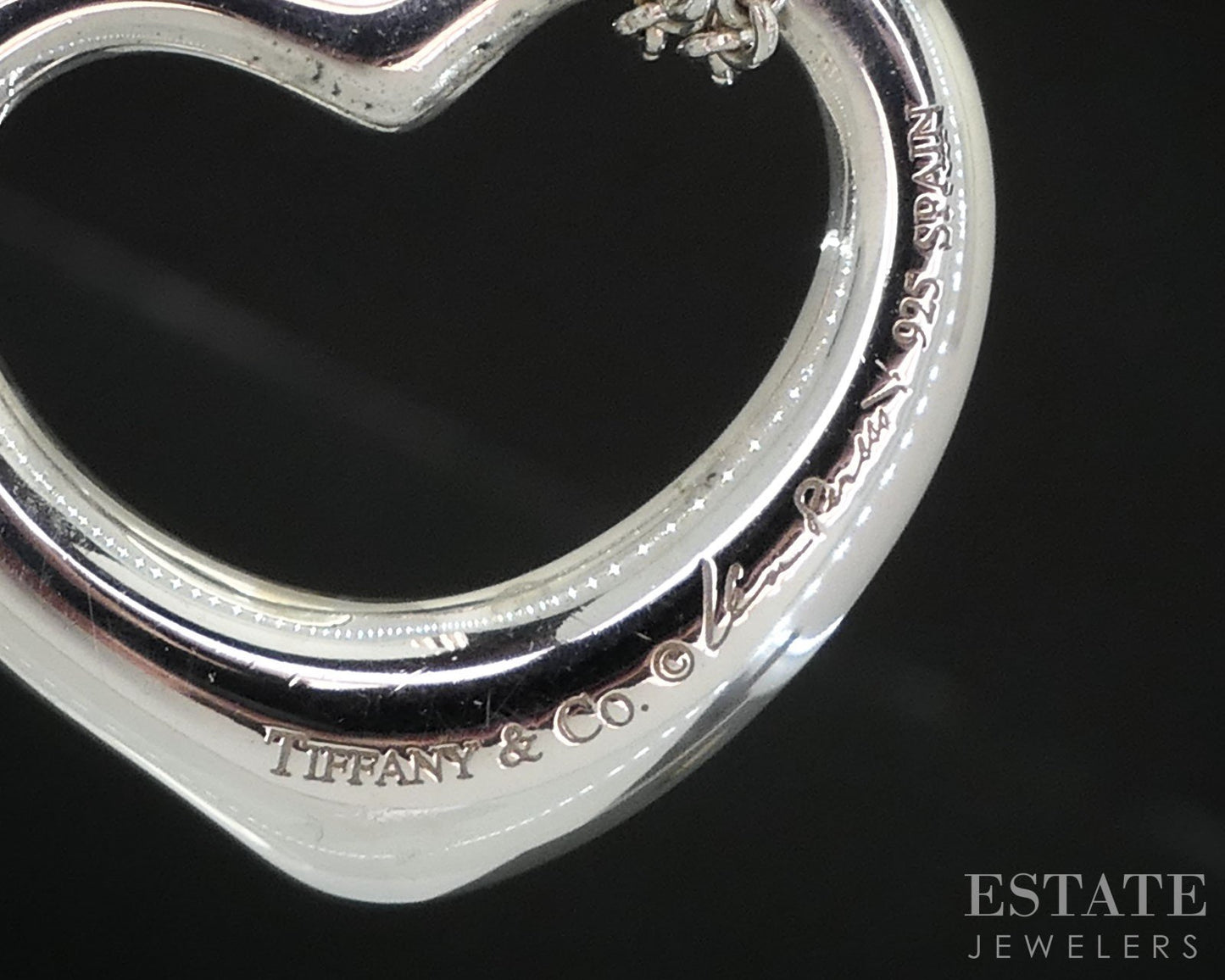 Sterling Silver Tiffany & Co. Elsa Peretti Open Heart Necklace 8.1g 20"L i19641