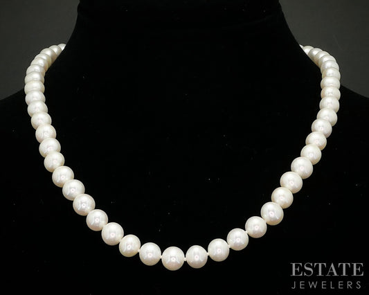 14k Yellow Gold 8.1mm Freshwater Pearl Ladies Necklace 17.5"L i19669b
