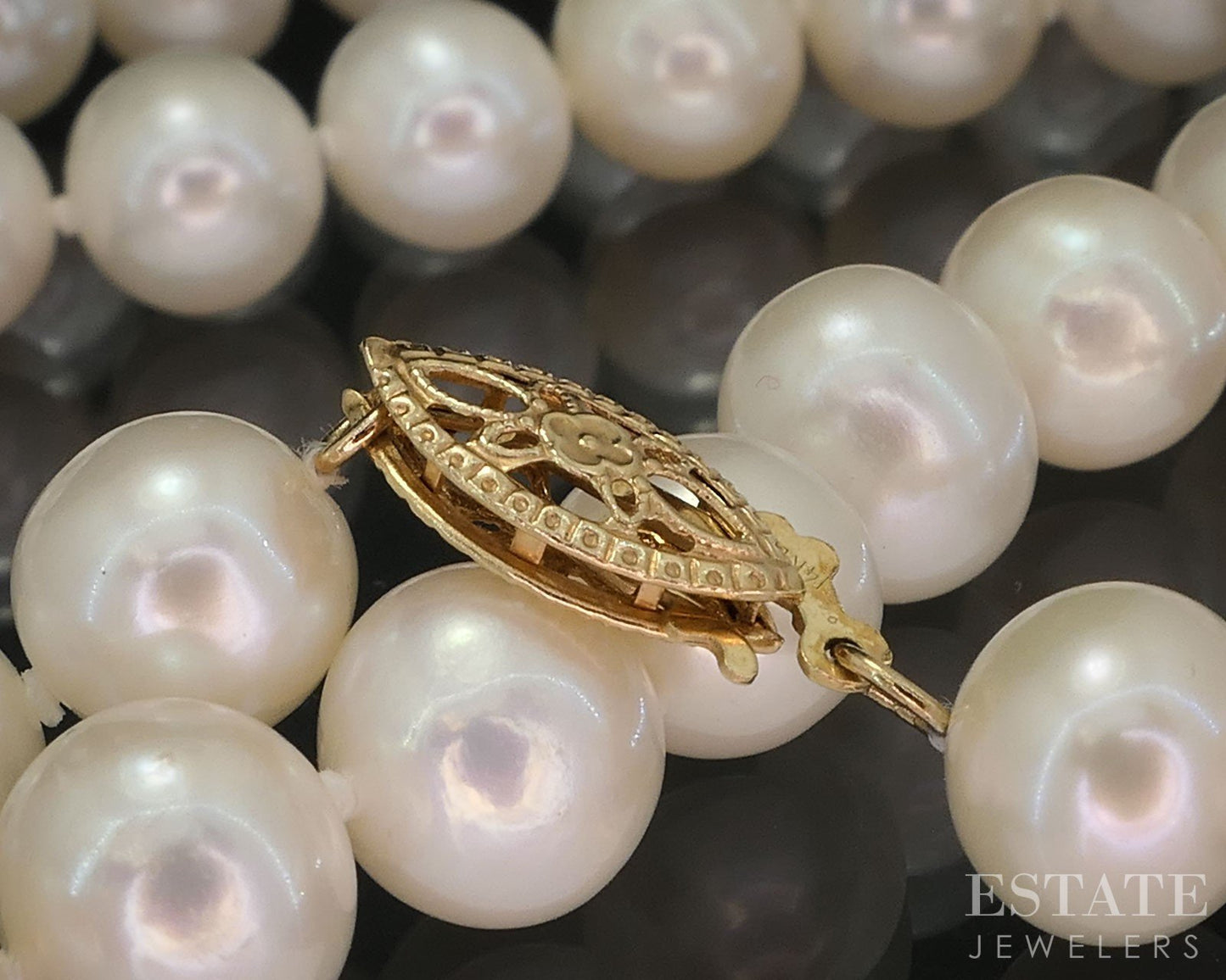 14k Yellow Gold 8.1mm Freshwater Pearl Ladies Necklace 17.5"L i19669b