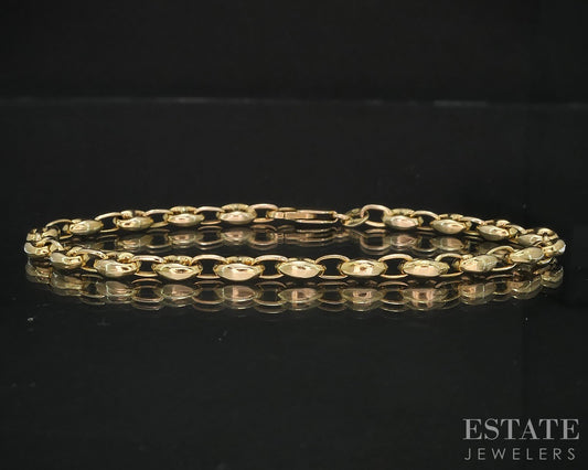 14k Yellow Gold 4.5mm Puffy Anchor Chain Link Ladies Bracelet 5g 7"L i19650b