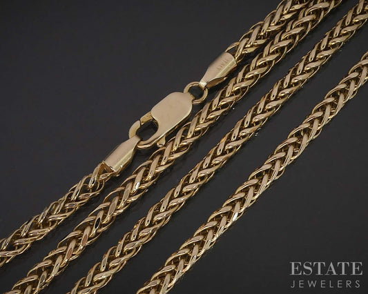 14k Yellow Gold 2.8mm Wheat Chain Link Necklace 7.8g 20.5"L i19658b
