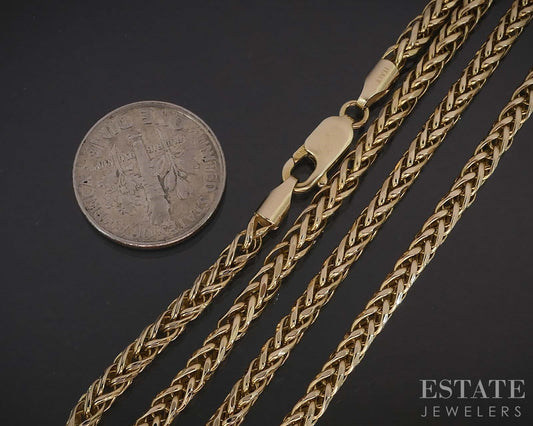 14k Yellow Gold 2.8mm Wheat Chain Link Necklace 7.8g 20.5"L i19658b