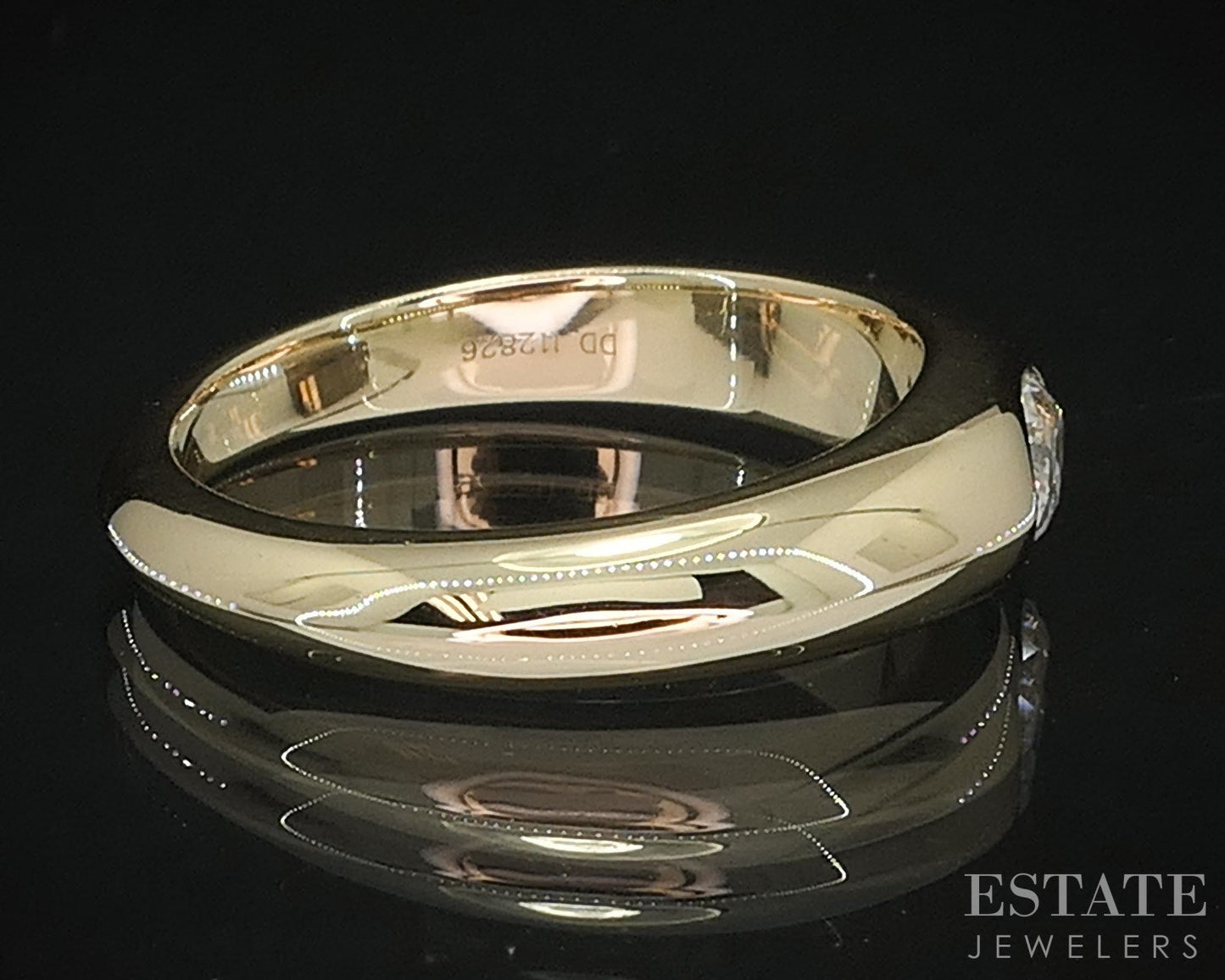 14k Yellow Gold Marquise Natural .37ct Diamond Solitaire Band Ring 5.4g i19662