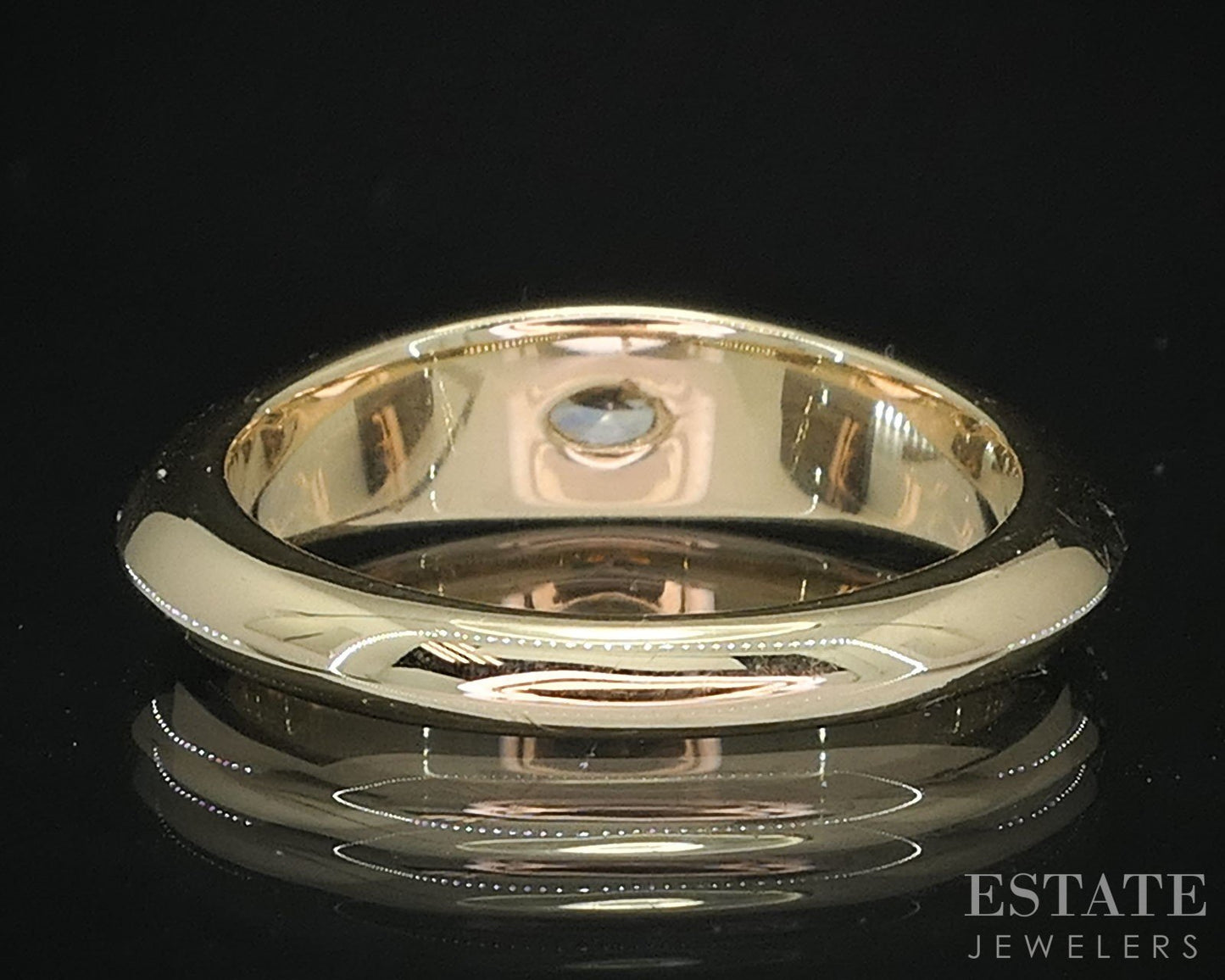 14k Yellow Gold Marquise Natural .37ct Diamond Solitaire Band Ring 5.4g i19662