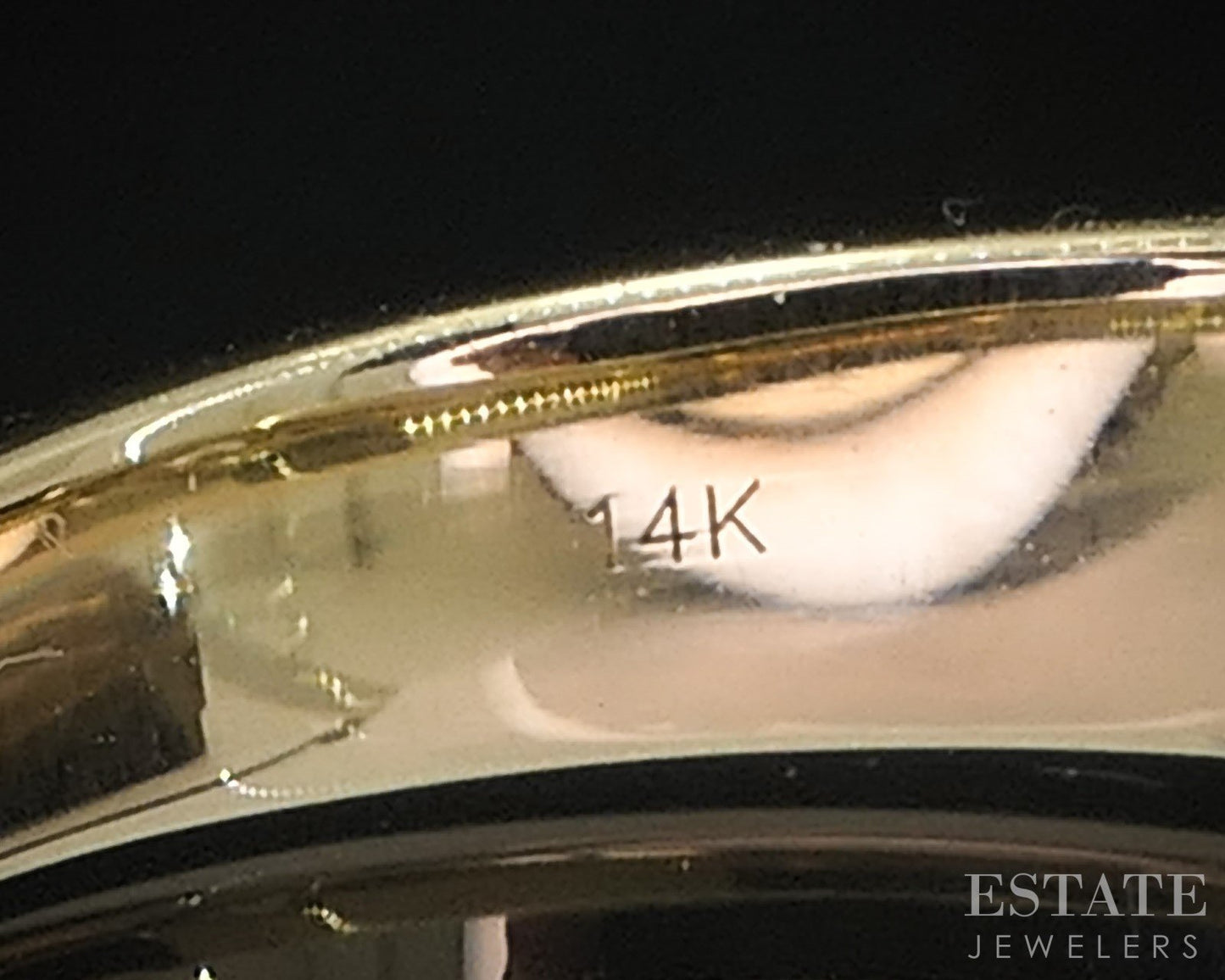 14k Yellow Gold Marquise Natural .37ct Diamond Solitaire Band Ring 5.4g i19662