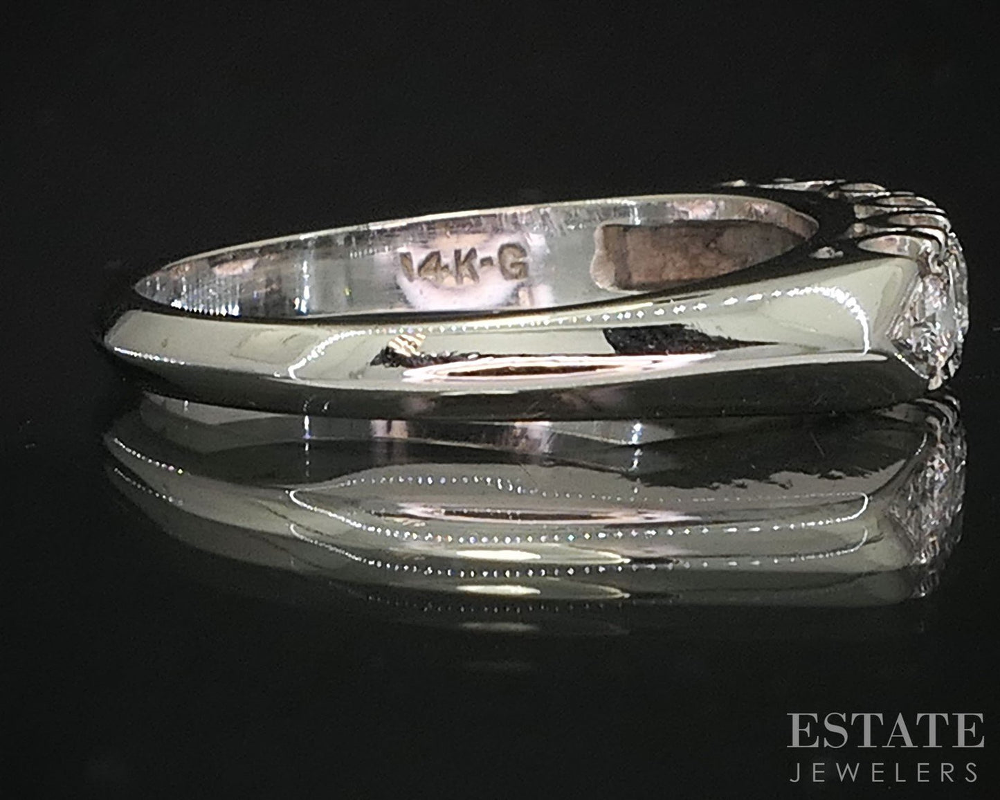 Vintage 14k White Gold Natural .20ctw Diamond Ladies Wedding Band 2.7g i19694b