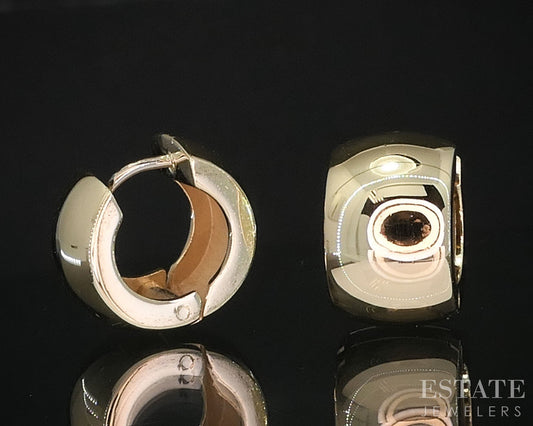 14k Yellow Gold 8mm Puffy Huggie Hoop Earrings 7g i19699b
