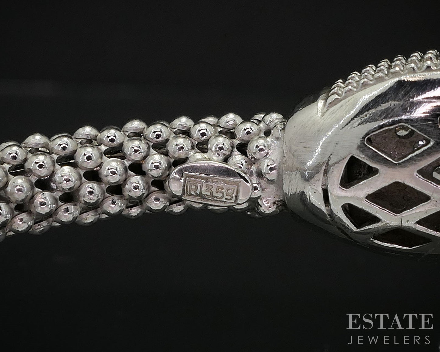 Sterling Silver Natural Yellow & White Diamond Snake Bangle Bracelet 19g i19716