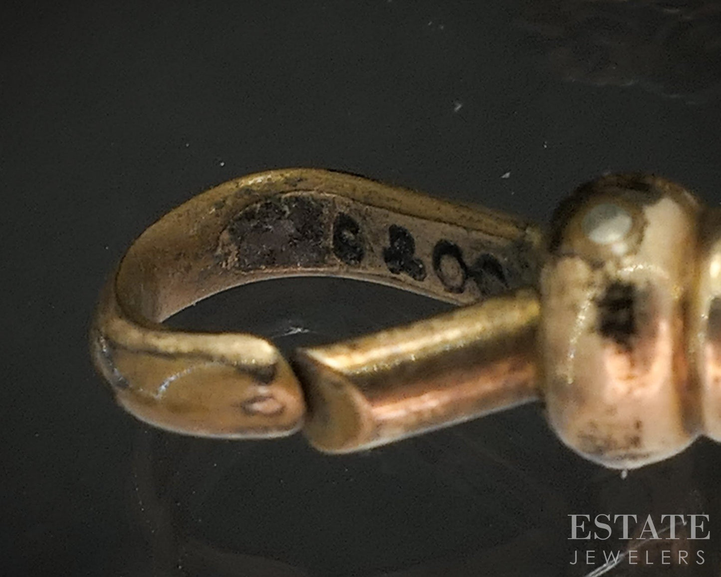 Antique Gold Filled Rope Chain Wish Bone Slide Charm Watch Fob 7.9g i19724
