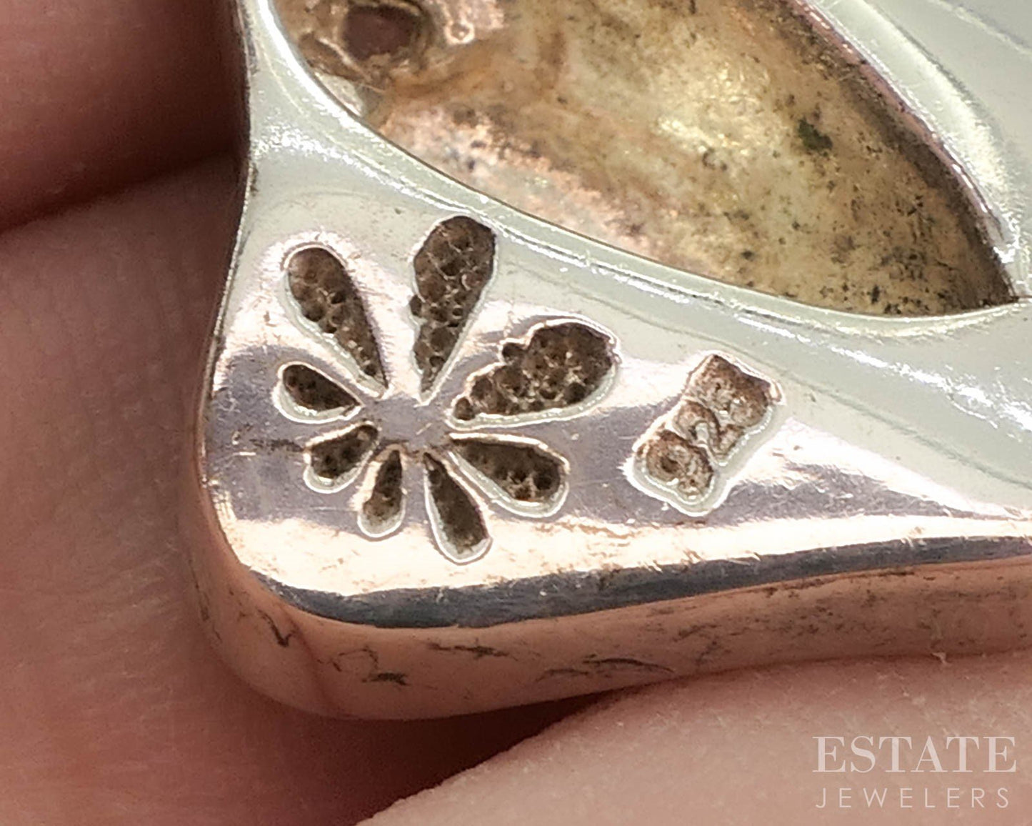 Sterling Silver Natural Larimar Marahlago Manta Ray Ladies Pendant 5.8g i19730