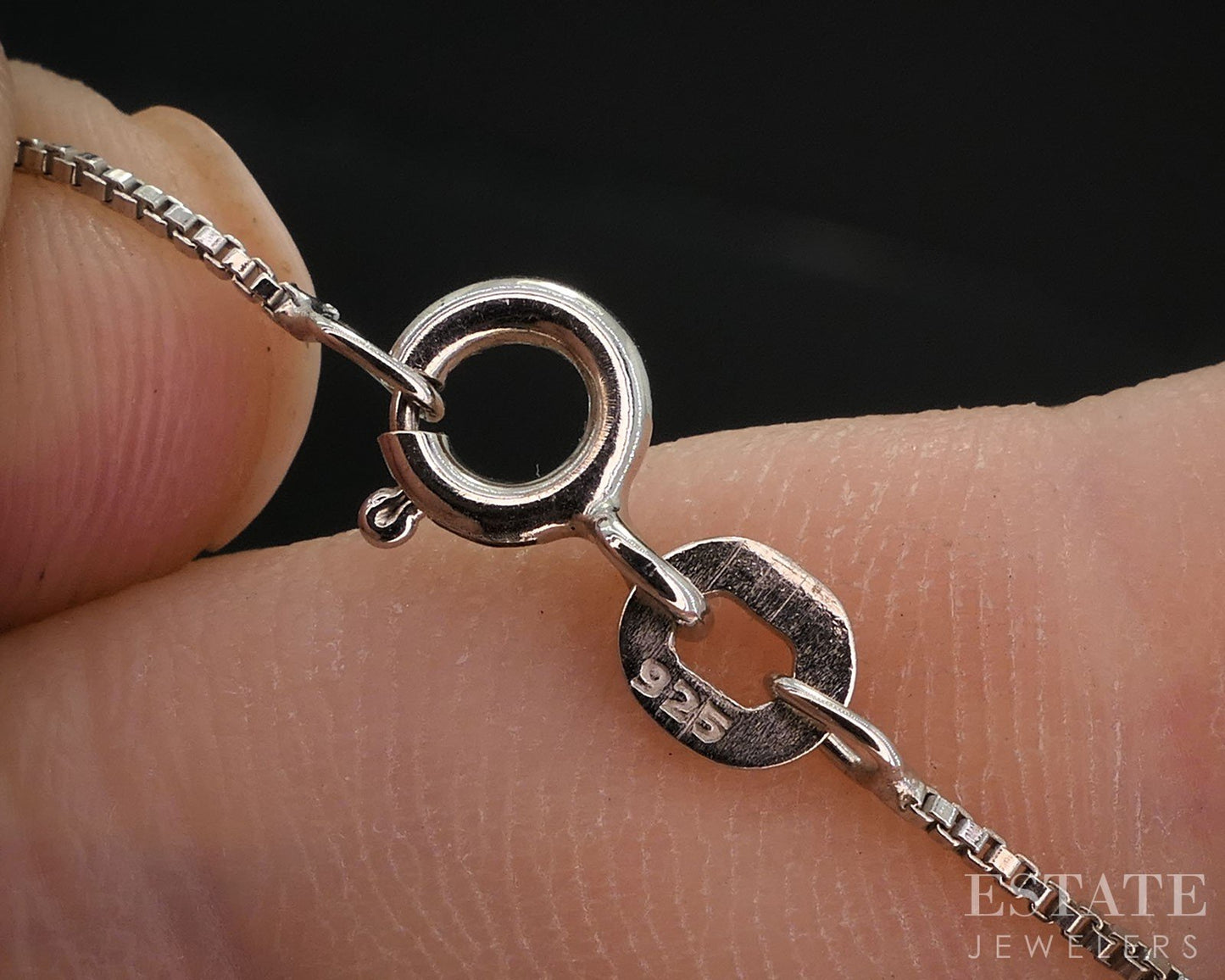 Sterling Silver Natural White Topaz Ladies Collar Necklace 15.1g 18.5"L i19727
