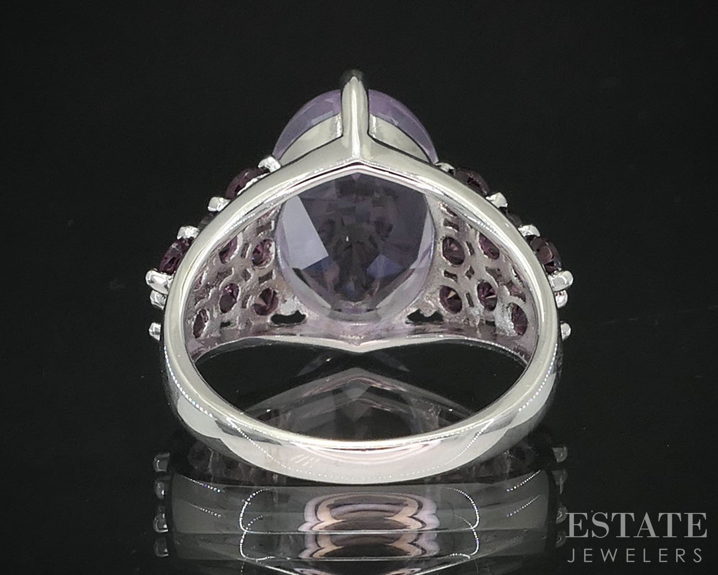 Sterling Natural Amethyst & Rhodolite Garnet Ladies Ring 5.2g i19734
