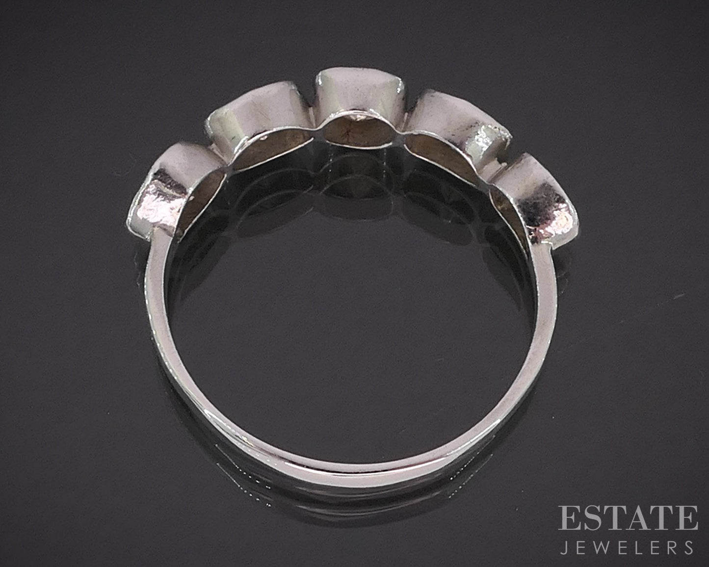 Sterling Silver Rose Cut 1ctw Natural Diamond Ladies Band Ring 1.8g i19736