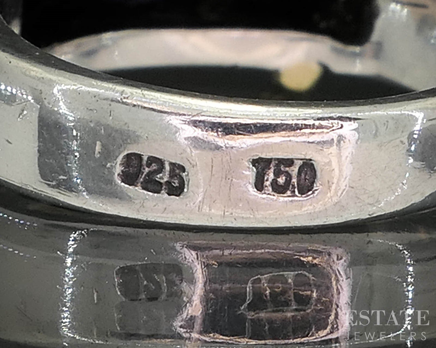 18k & Sterling Cabochon Natural Amethyst Ladies Band Ring 6g i19757