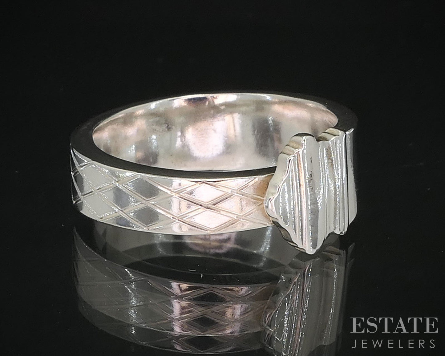 1930's Sterling Silver Tiffany & Co. Hampton Pattern Spoon Ring 9.1g i19754