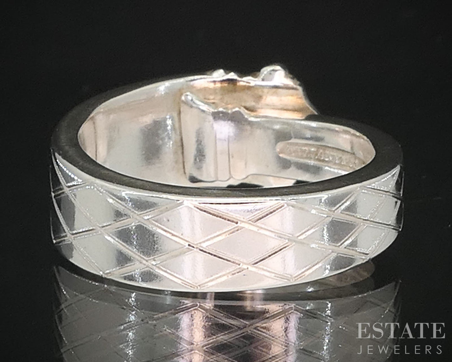 1930's Sterling Silver Tiffany & Co. Hampton Pattern Spoon Ring 9.1g i19754