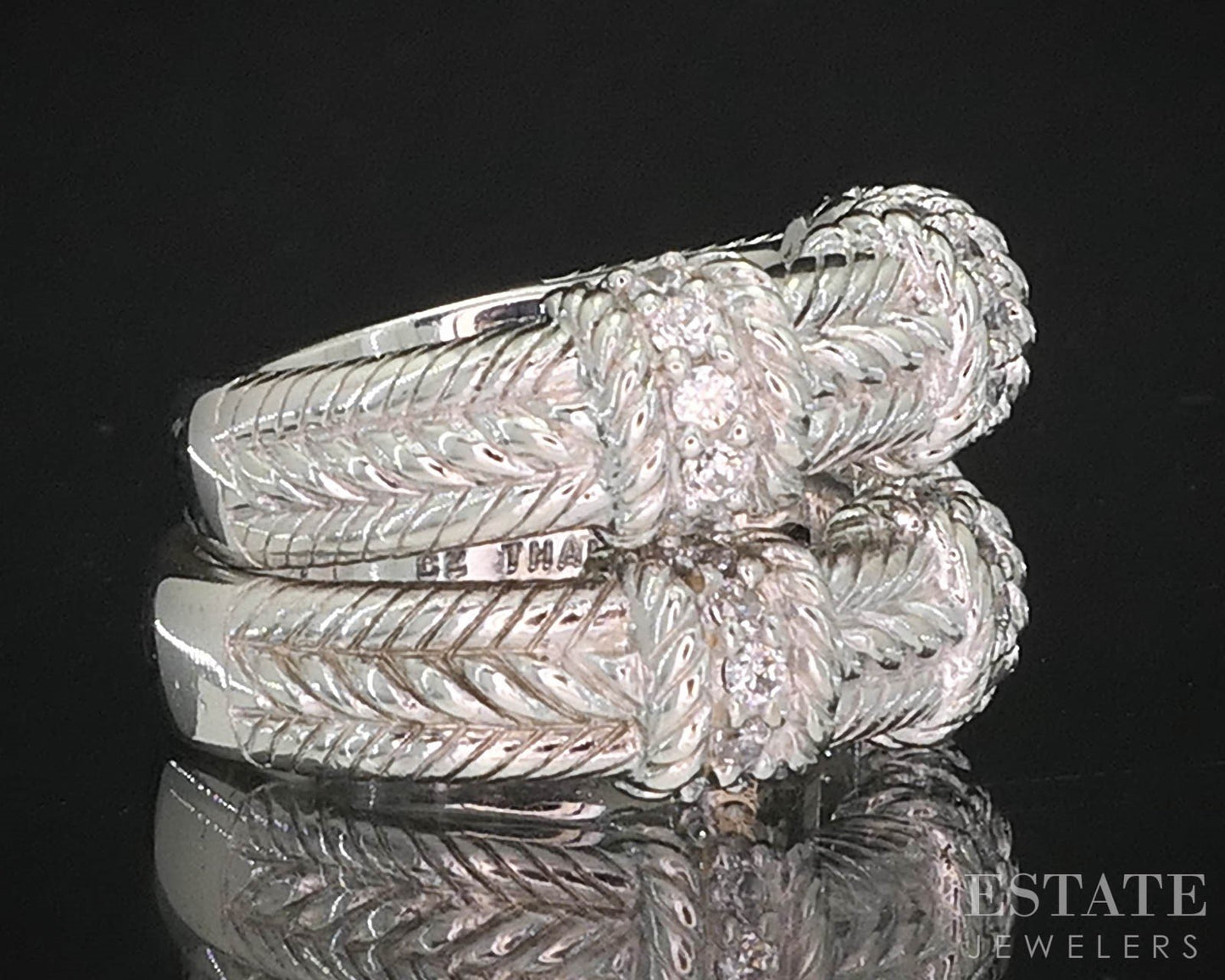 Sterling Silver Judith Ripka CZ Ladies Band Ring Set 17.6g i19748