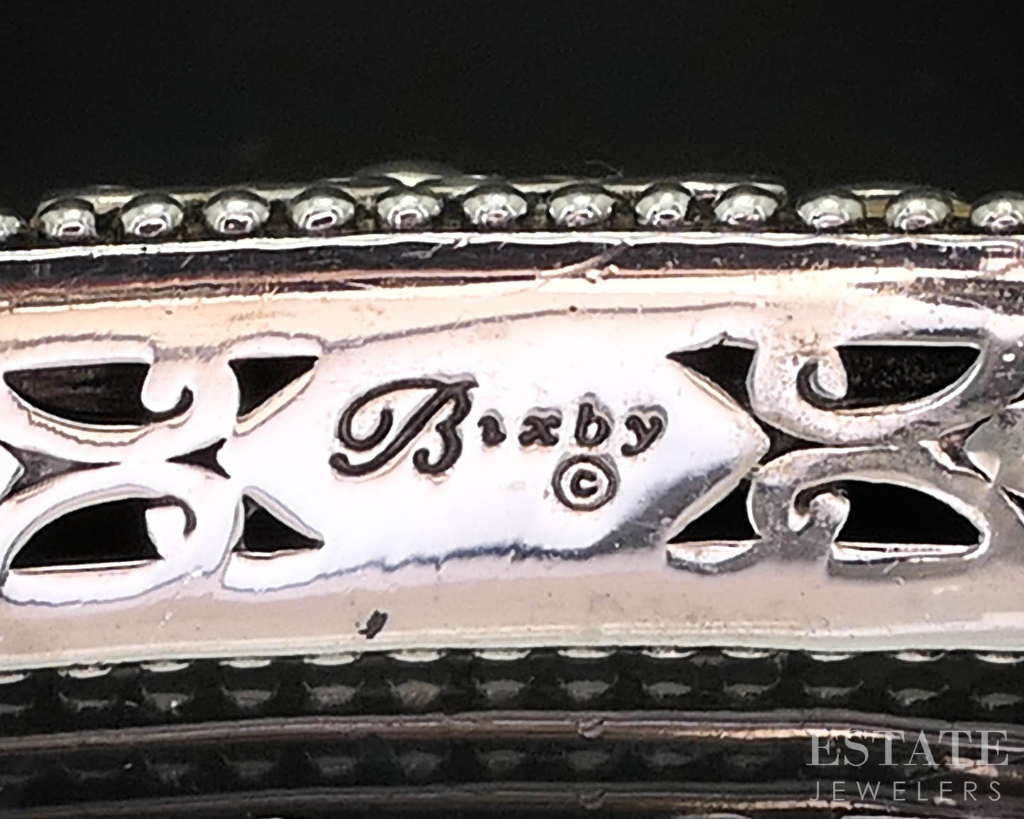 18k & Sterling Barbara Bixby White Enameled Cuff Bracelet 32.1g i19745