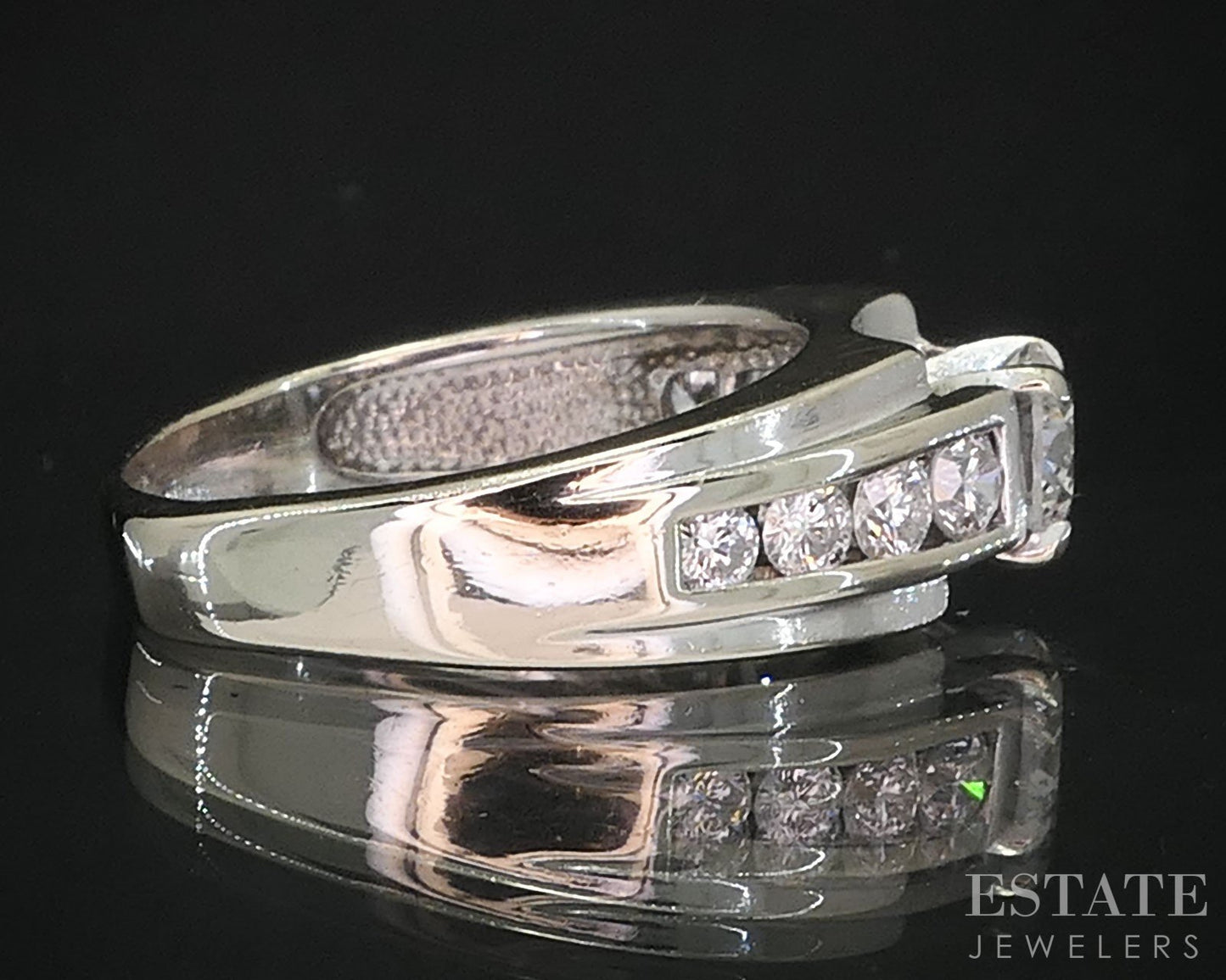 14k White Gold Round Natural .82ctw Diamond Engagement Ring 5g i19788