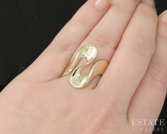 14k Yellow Gold Free Form Ladies Band Ring 4.4g i19815b