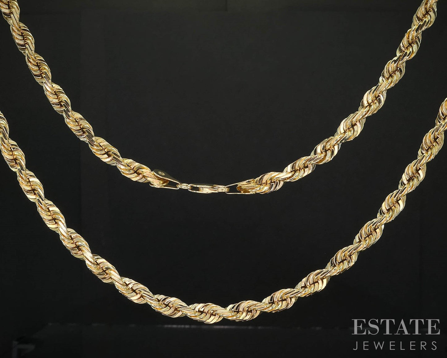 10k Yellow Gold 5.7mm Diamond Cut Rope Chain Link Mens Necklace 53g 24"L i19809b