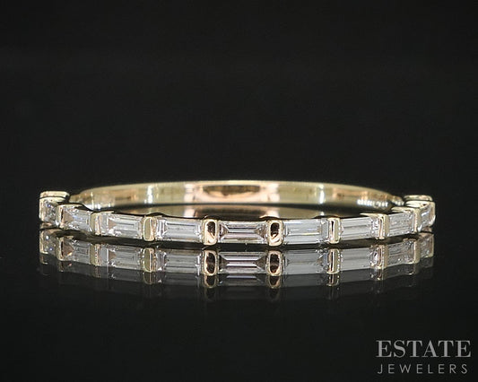 14k Yellow Gold Lab Created .15ctw Diamond Ladies Wedding Band Ring 1g i19818b