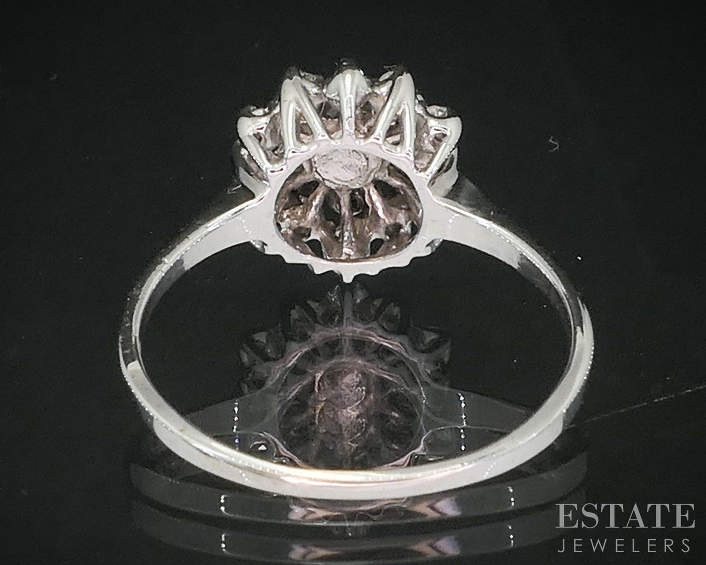 Vintage 14k White Gold Natural .20ctw Diamond Cluster Bypass Ring 2.6g i19858b