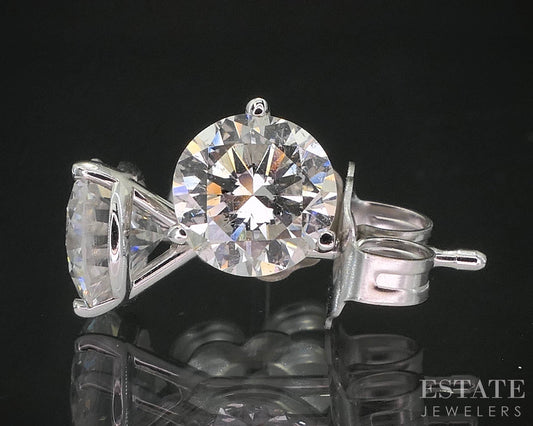 14k White Gold Round Natural 1.14ctw Diamond Martini Stud Earrings i19865