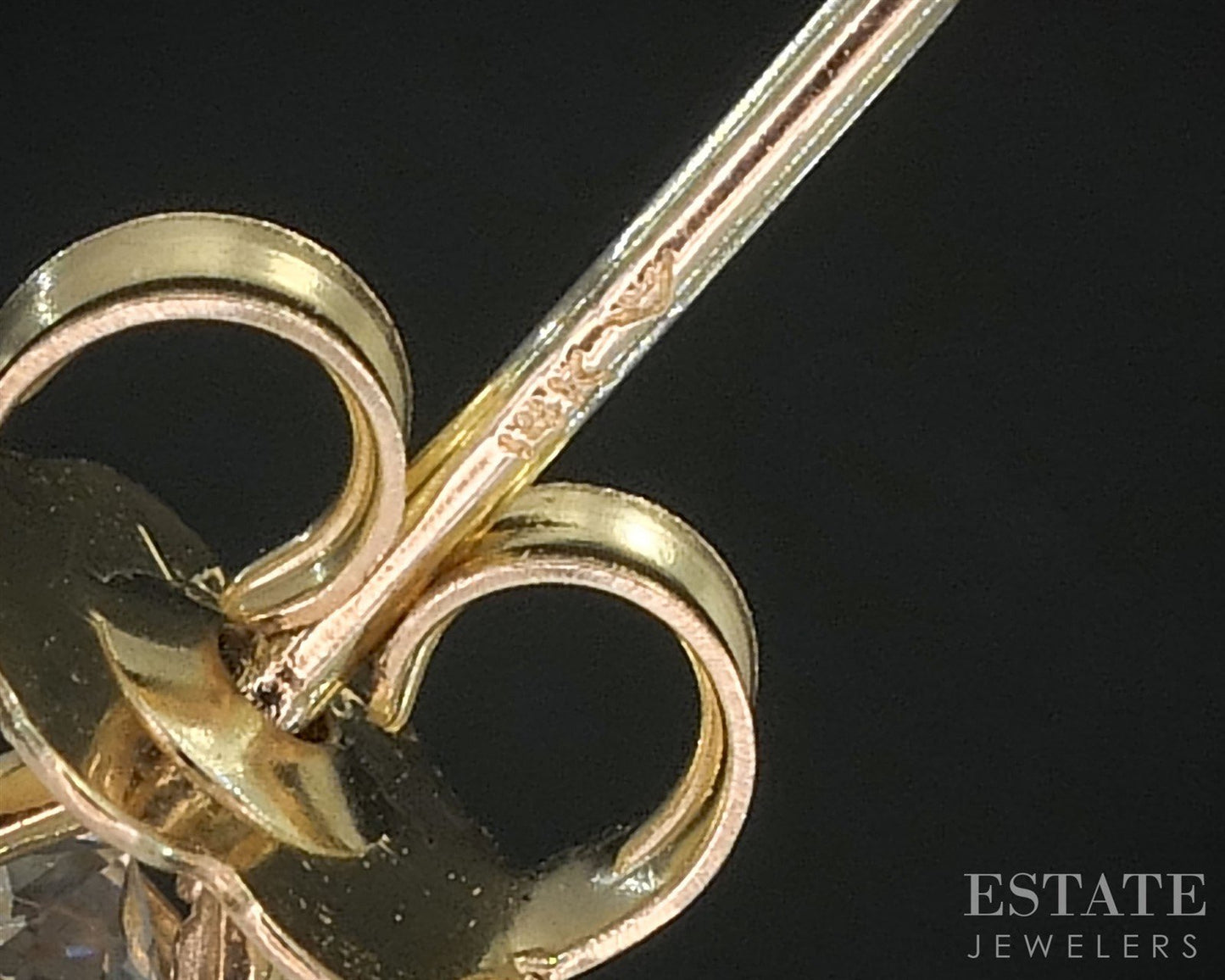 14k Yellow Gold Round Natural 1.08ctw Diamond Martini Stud Earrings i19866
