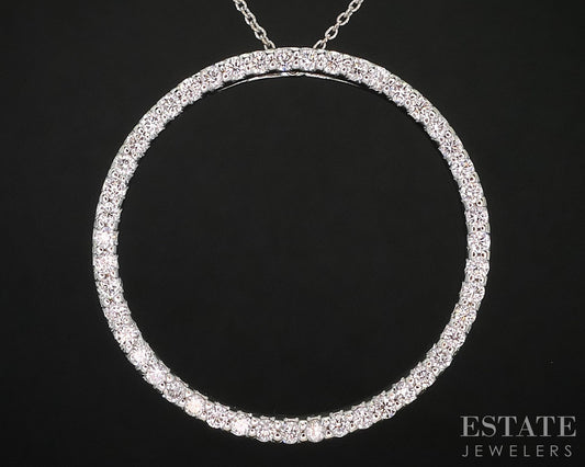 18k White Gold Roberto Coin Natural 1ctw Diamond Circle Necklace 6g 18"L i19881