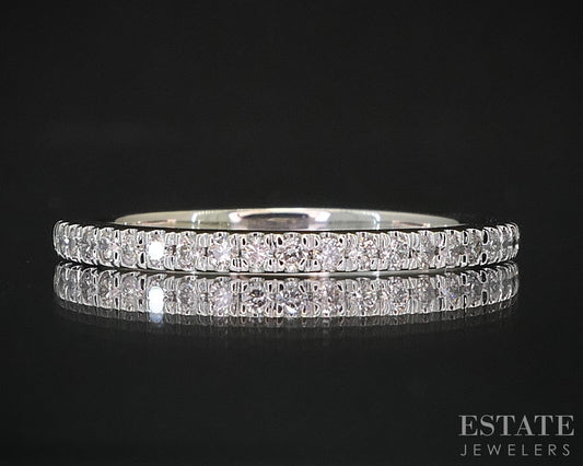 14k White Gold Natural .10ctw Diamond Ladies Wedding Band 2.1g i19884